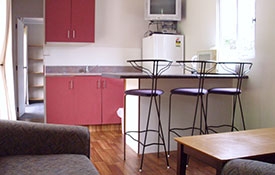inside the kitchen cabin
